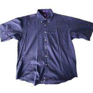 EZ’s by Haggar Vintage Short Sleeve Button Down Shirt XL Blue Casual Pocket